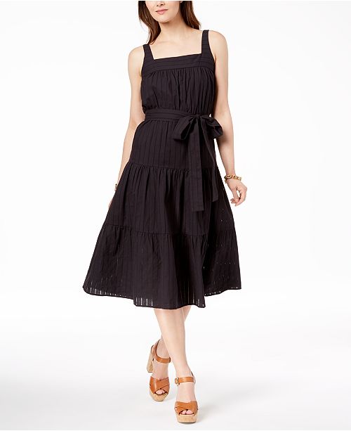 Michael Kors Cotton Tiered Dress Created For Macy S Reviews