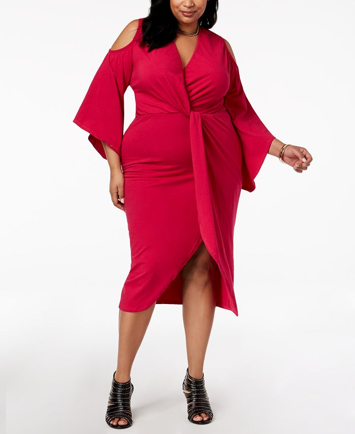 Rebdolls Plus Size Faux Wrap Dress from The Workshop at Macy's - Macy's