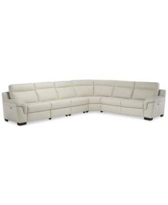 CLOSEOUT! Julius 150" II 6-Pc. Leather Sectional Sofa With 2 Power Recliners, Power Headrests & USB Power Outlet