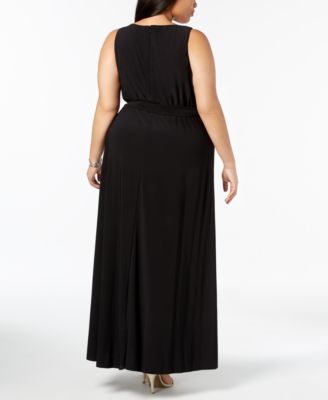 R & M Richards Plus Size Hardware-Embellished Maxi Dress - Macy's