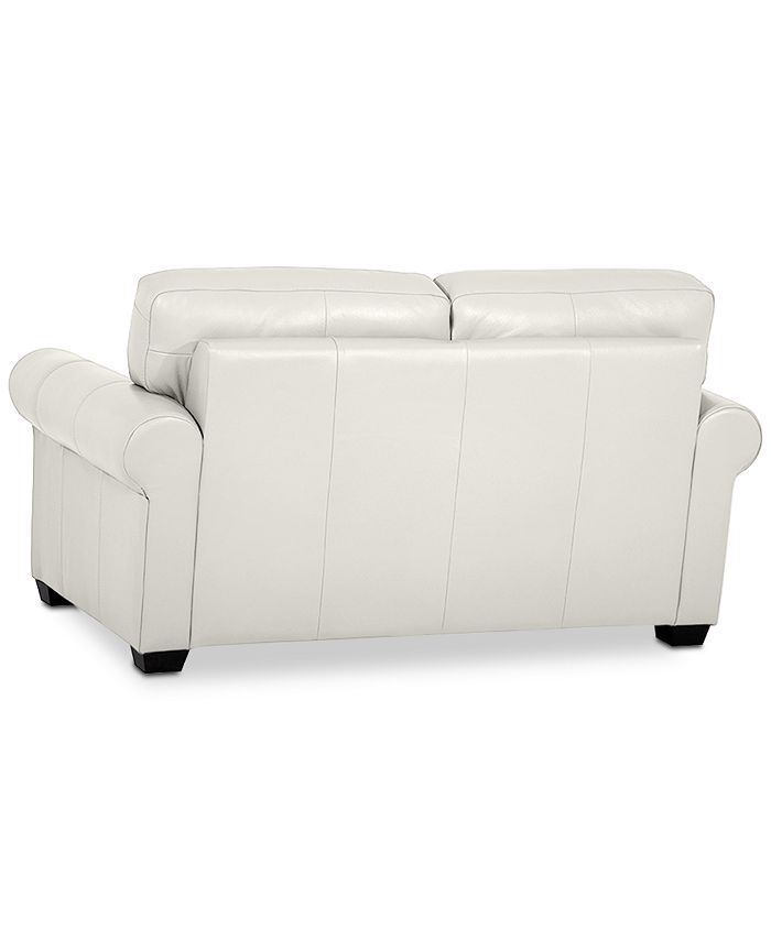 Furniture Orid 59" Leather Roll Arm Loveseat, Created for Macy's Macy's