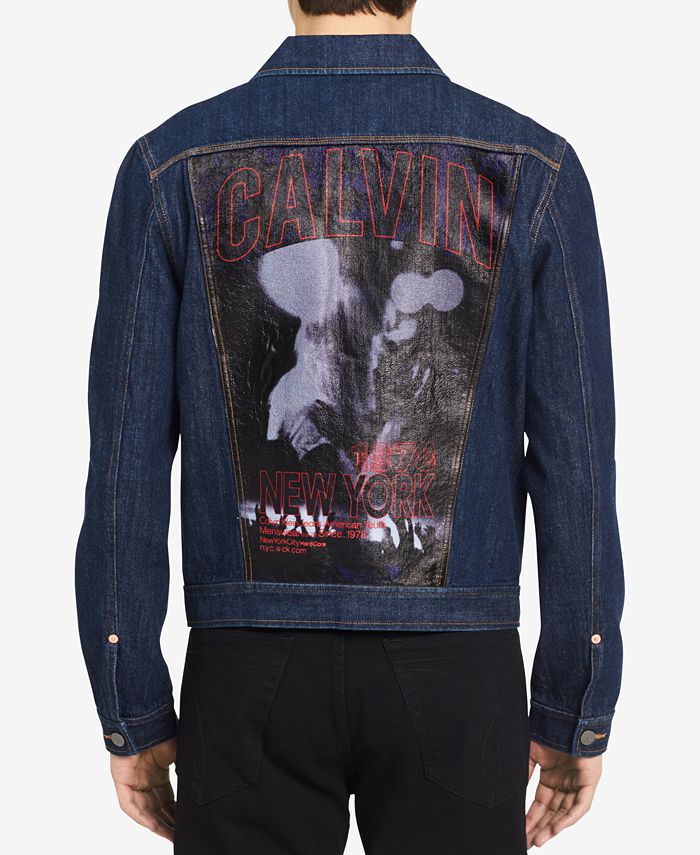 Calvin Klein Jeans Men's Graphic-Print Denim Jacket - Macy's