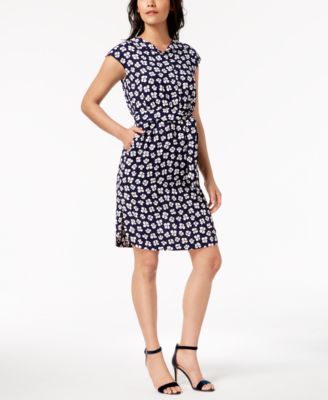 Anne Klein - Belted Dot-Print Shirtdress