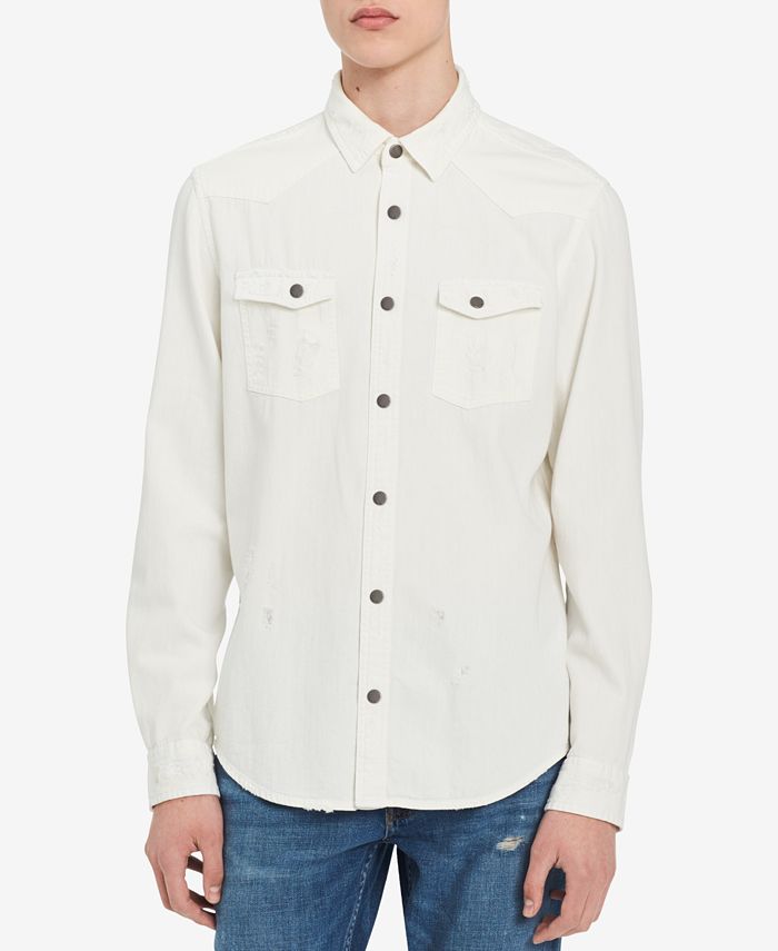 Calvin Klein Jeans Men's Western Destroyer Shirt - Macy's