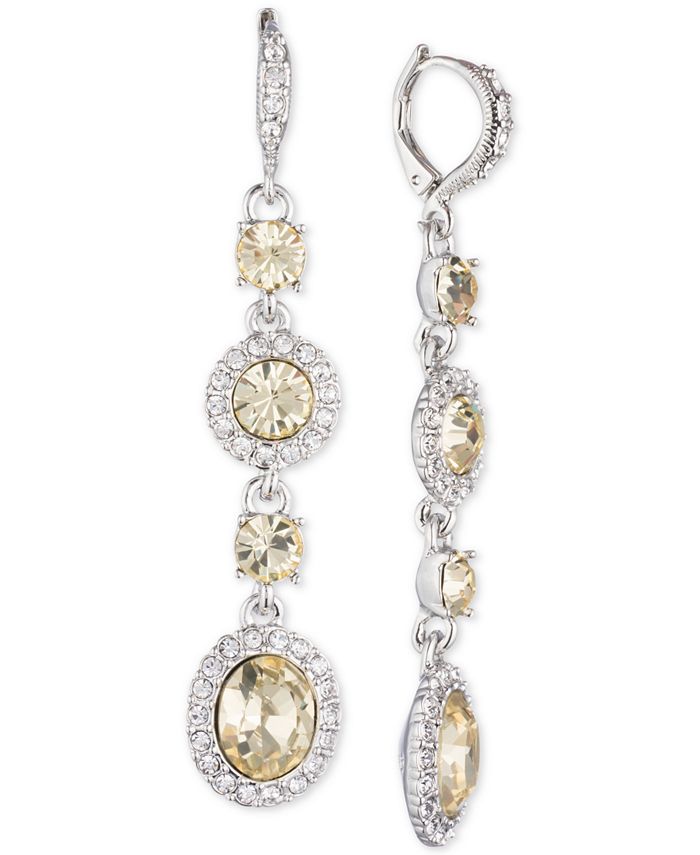 Givenchy SilverTone Crystal & Stone Linear Drop Earrings, Created for Macy's Macy's