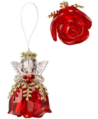 Ganz - Kissing Krystals Teeny Red Rosebud Angel Ornament