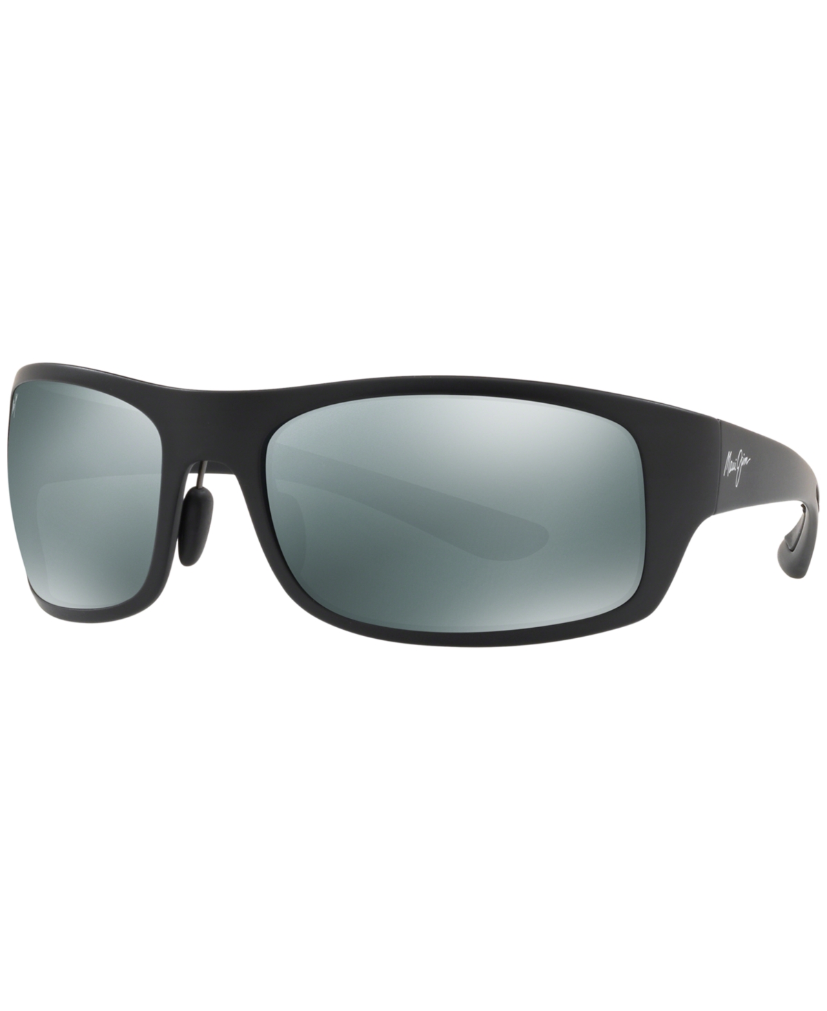 Shop Maui Jim Polarized Sunglasses , 440 Big Wave 67 In Black Matte,grey Polar
