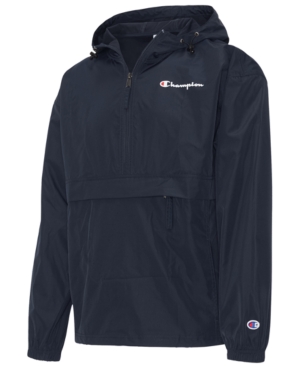 Champion Men's Packable Half-Zip Hooded Water-Resistant Jacket