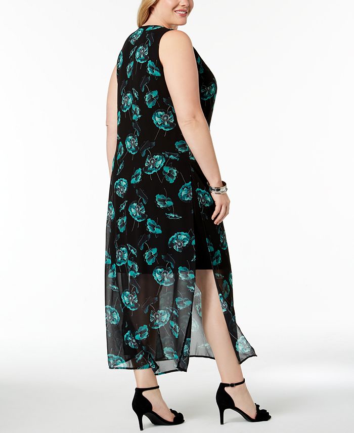 Alfani Plus Size Chiffon-Overlay Maxi Dress, Created for Macy's ...