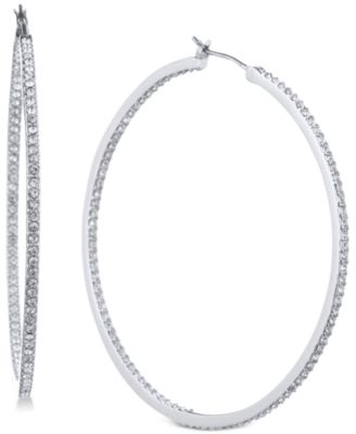 Pav&eacute; 2" Medium Hoop Earrings  
