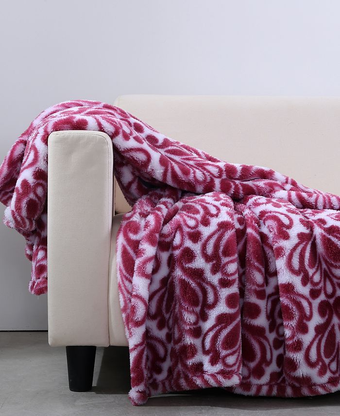 Berkshire ExtraFluffy 50" x 60" DamaskPrint Throw Macy's