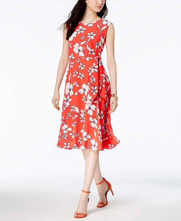 Jessica Howard Floral-Print A-Line Midi Dress & Reviews - Dresses ...