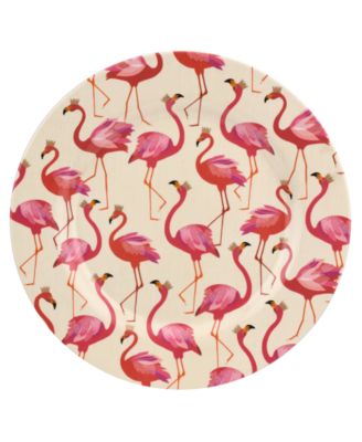 Portmeirion - Sara Miller Flamingo Melamine 11'' Dinner Plates, Set of 4