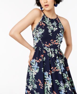Maison Jules Floral-Print Halter Dress, Created from Macy's