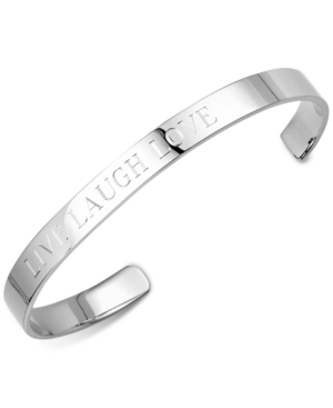 Sarah Chloe "live Laugh Love" Bangle Bracelet In Sterling Silver Or 14k Gold-plated Sterling Silver