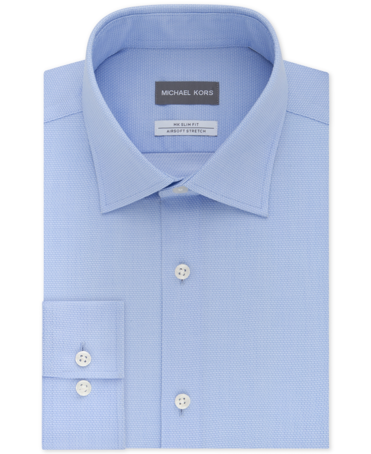 Michael Kors Men's Slim Fit Airsoft Performance Non-iron Dress Shirt In Light Blue