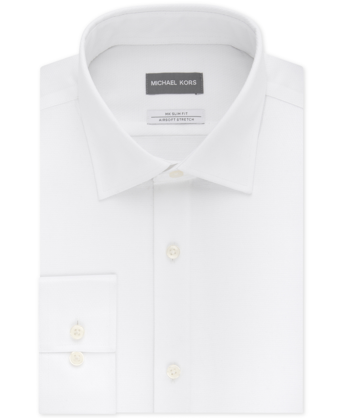 Michael Kors Regular Fit Airsoft Non-iron Performance French Cuff Dress Shirt In White