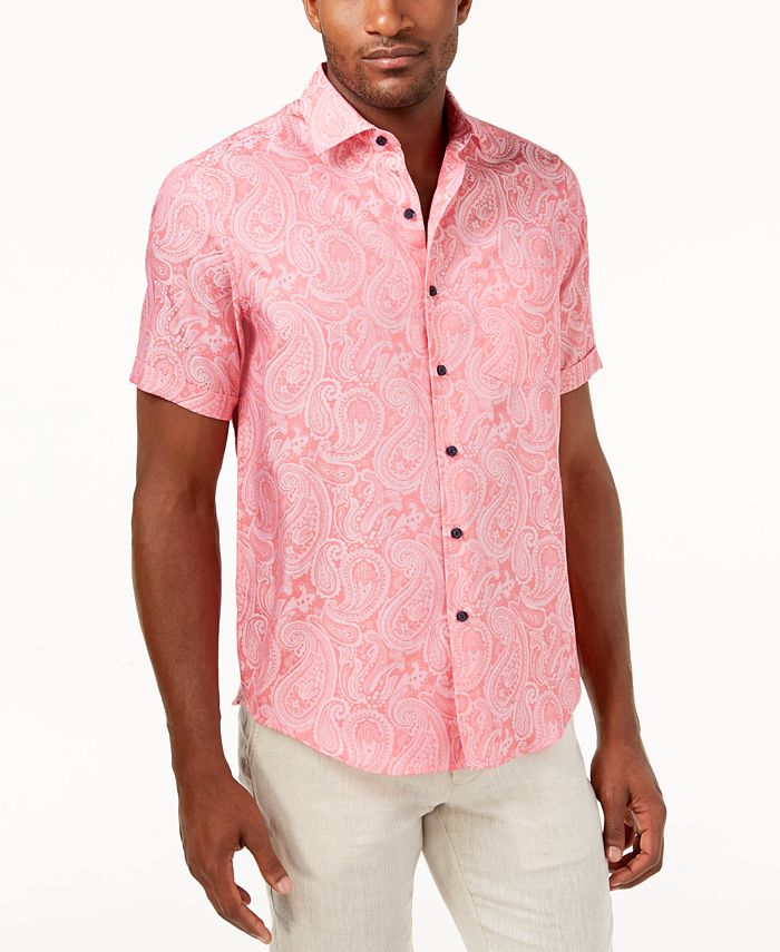 Tasso Elba Men's Marcus Paisley Button Down Shirt, Created for Macy's ...