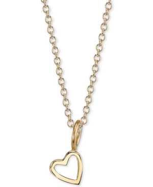 Shop Sarah Chloe Heart Charm Pendant Necklace, 18" In Gold Over Silver