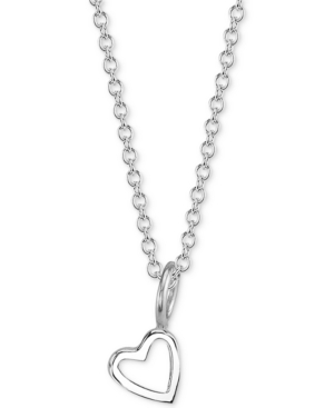 Shop Sarah Chloe Heart Charm Pendant Necklace, 18" In Sterling Silver