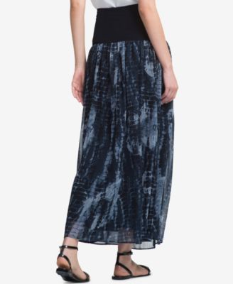 DKNY Printed Banded Maxi Skirt