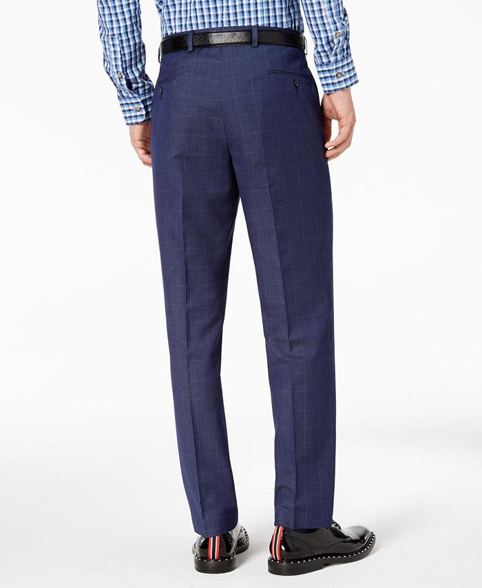 Marc New York by Andrew Marc Men's Modern-Fit Stretch Blue Windowpane ...