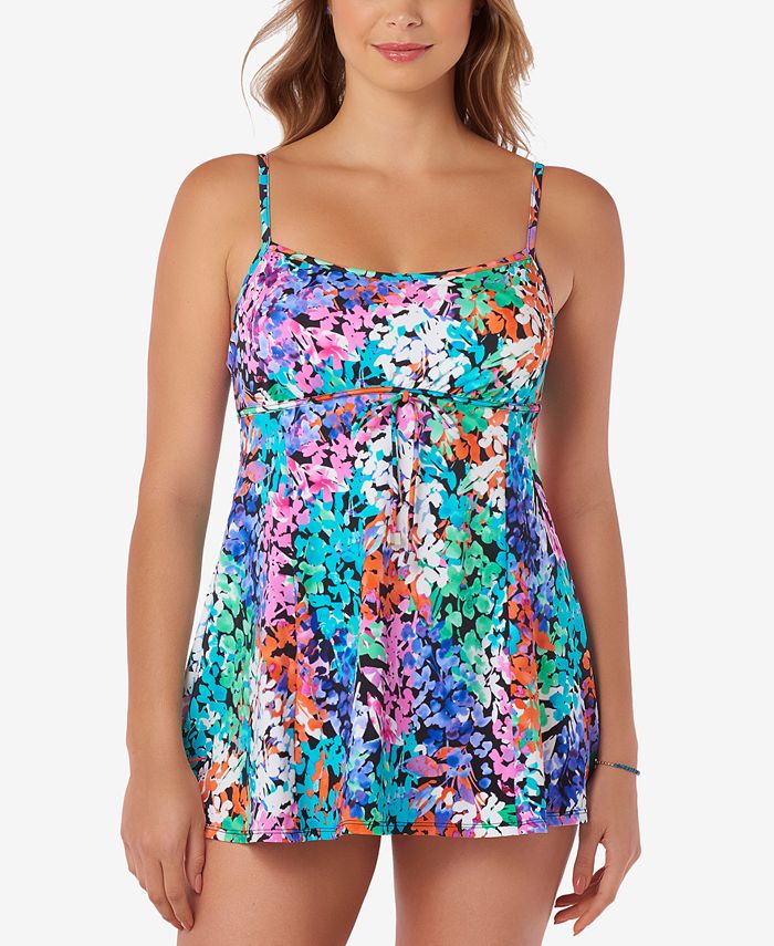 Swim Solutions Dream Garden TummyControl Swimdress, Created for Macy