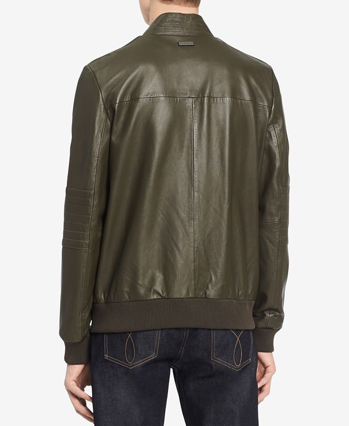 Calvin Klein Men s Leather Bomber Jacket Macy s