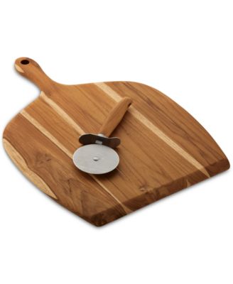 Anolon - Pantryware Teak Wood Pizza Peel & Cutter Set