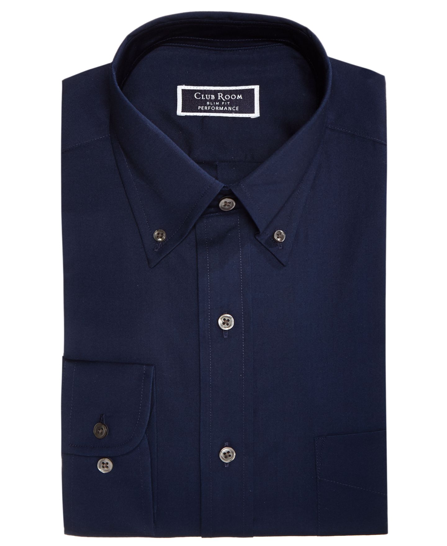 Мужская рубашка Club Room Regular Fit Pinpoint Dress Shirt, цвет: Глубокий океанский — фото 7