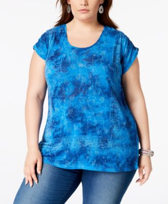Lucky Brand - Trendy Plus Size Tie-Dyed T-Shirt