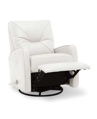 white leather glider