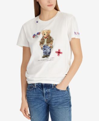 Polo Ralph Lauren Polo Bear Cotton T-Shirt & Reviews - Tops - Women - Macy's