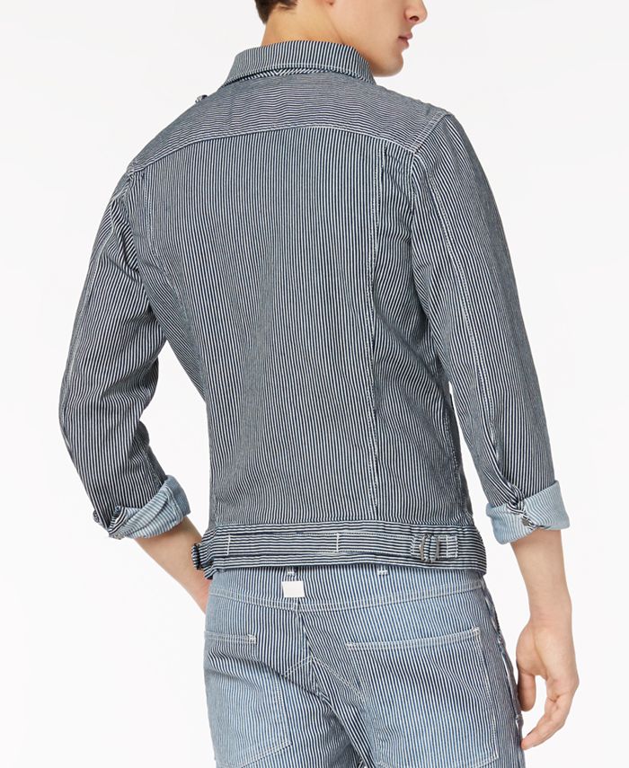 GStar Raw Men's Striped Stretch Denim Jacket, Created for Macy's Macy's