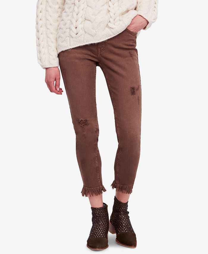 Free People Great Heights Frayed Skinny Jeans Macy s