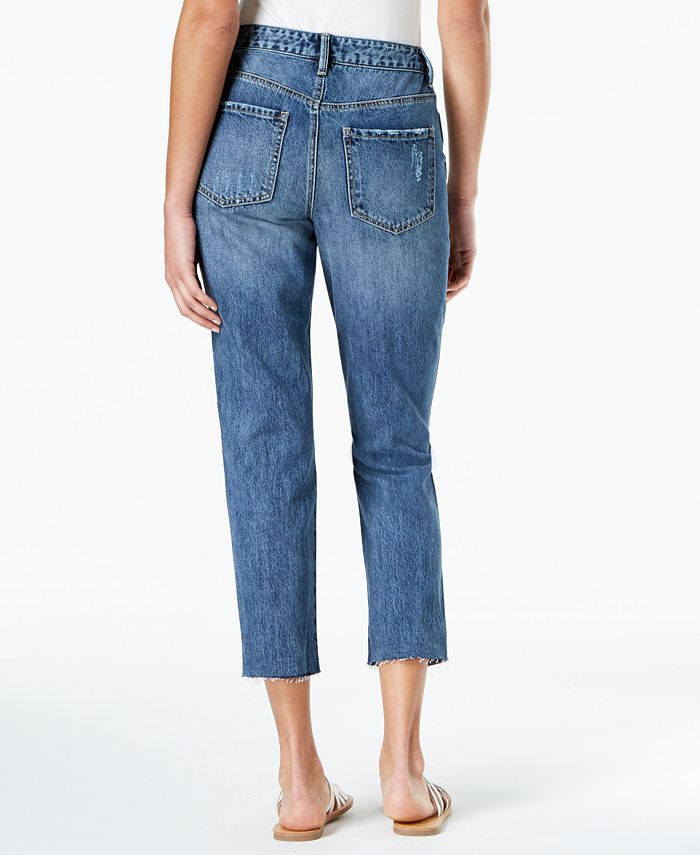 American Rag Juniors' Ripped Cropped Girlfriend Jeans, Created for Macy