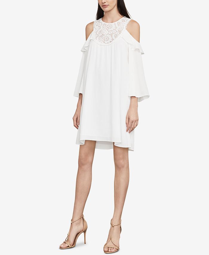 BCBGMAXAZRIA Cole Cold-Shoulder Shift Dress - Macy's