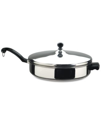 Farberware Classic Series Stainless Steel 4-1/2-Quart Covered Sauté Pan with Helper Handle