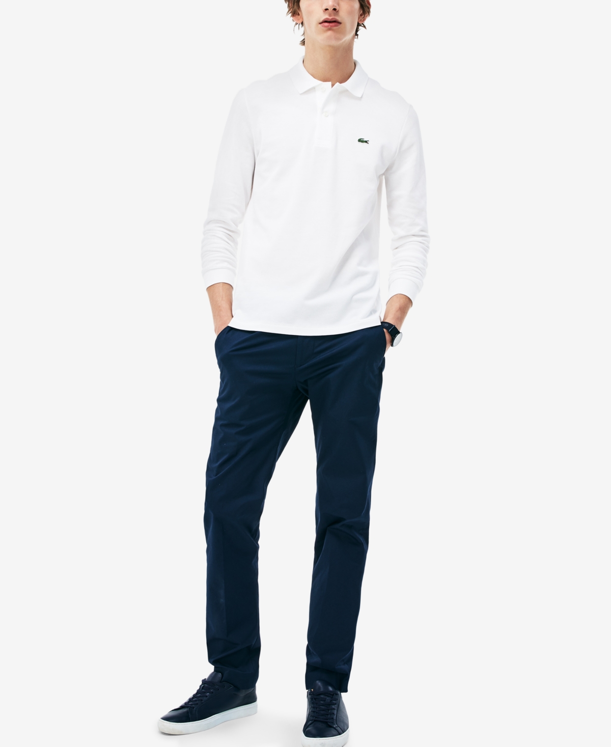 LACOSTE MEN'S LACOSTE CLASSIC FIT LONG-SLEEVE L.12.12 POLO SHIRT 