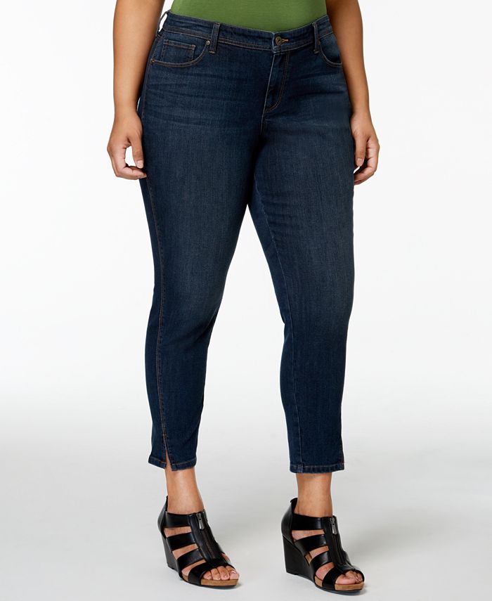 Style & Co Plus Size Split-Cuff Skinny Ankle Jeans, Created for Macy's ...