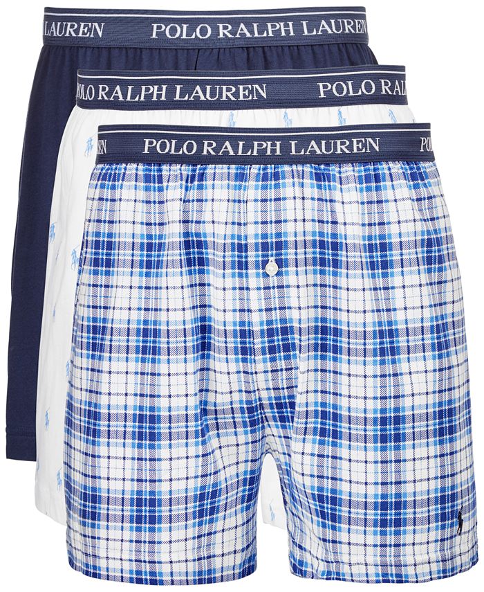 Polo Ralph Lauren Mens 3 Pk Classic Knit Cotton Boxers Macys 