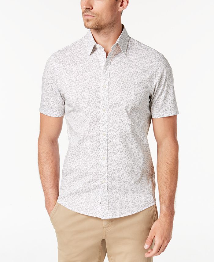 Michael Kors Men's Slim-Fit Geo Print Shirt - Macy's