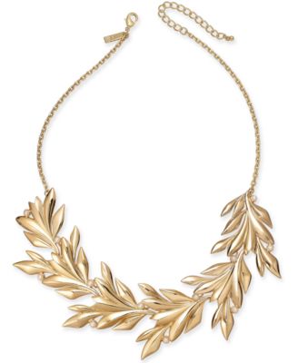 gold leaf statement necklace