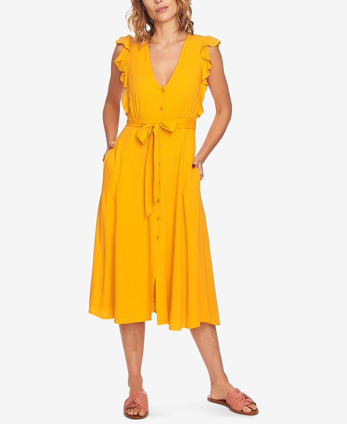 1.STATE Ruffled Midi Dress & Reviews - Dresses - Women - Macy's