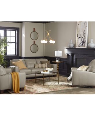 Furniture Kaleb 84" Tufted Leather Sofa and 61" Loveseat Set, Created for Macy's