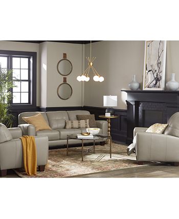 Furniture - Kaleb 84" Tufted Leather Sofa and 61" Loveseat Set