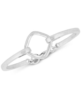 Lucky Brand Silver-Tone Square Link Bracelet - Macy's