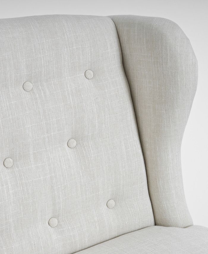 Noble House - Coalton Wingback Button-Tufted Fabric Loveseat, Direct Ship