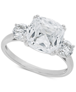 image of Arabella Swarovski Zirconia Statement Ring in Sterling Silver