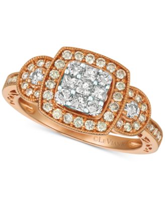Le Vian - Diamond Cluster Ring (3/4 ct. t.w.) in 14k Gold & White Gold